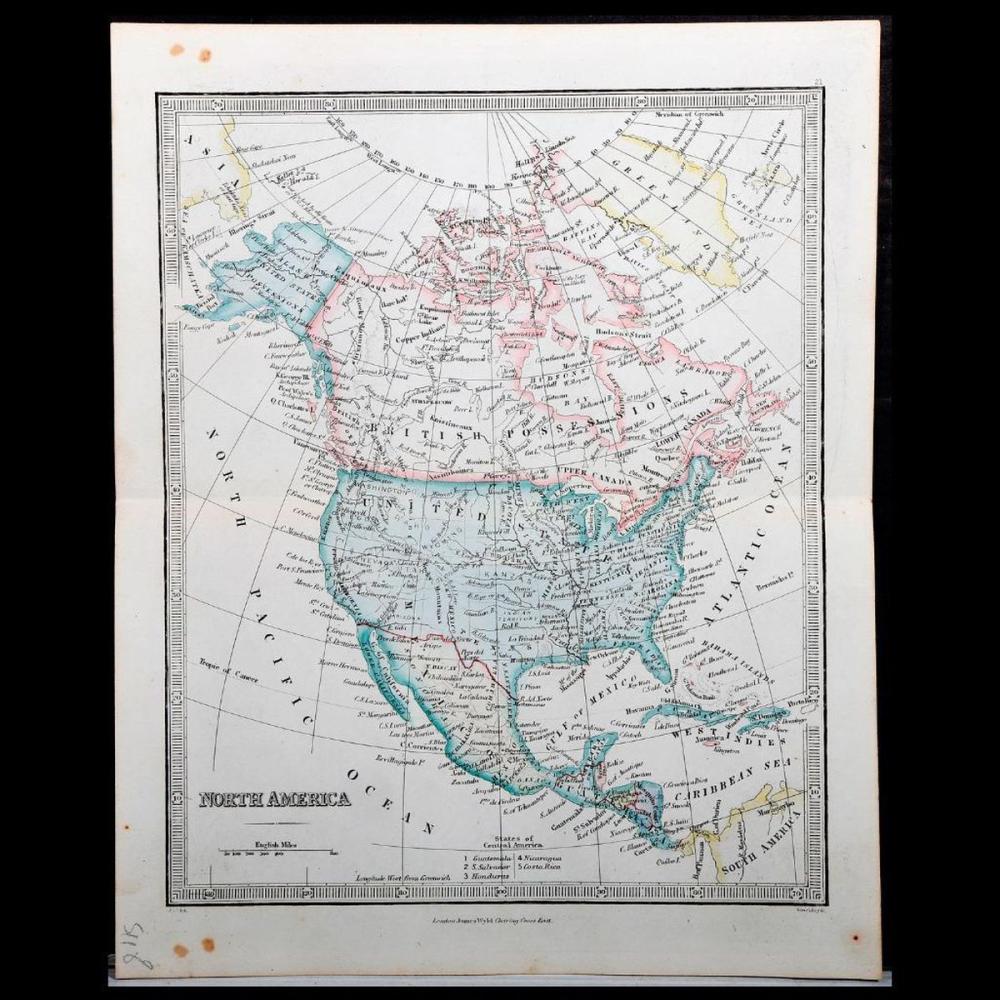 James Wyld comparable auction result: james wyld the younger map plate of north america