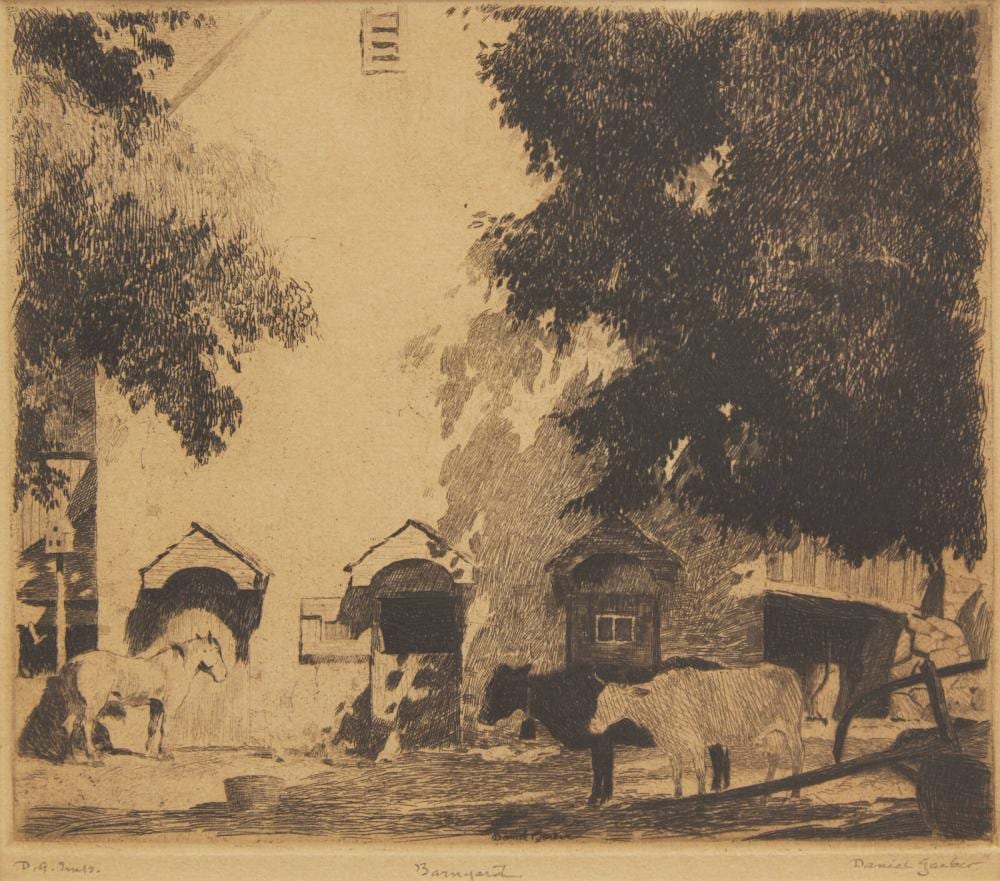 Daniel Garber comparable auction result: daniel garber american 1880 1958 barnyard