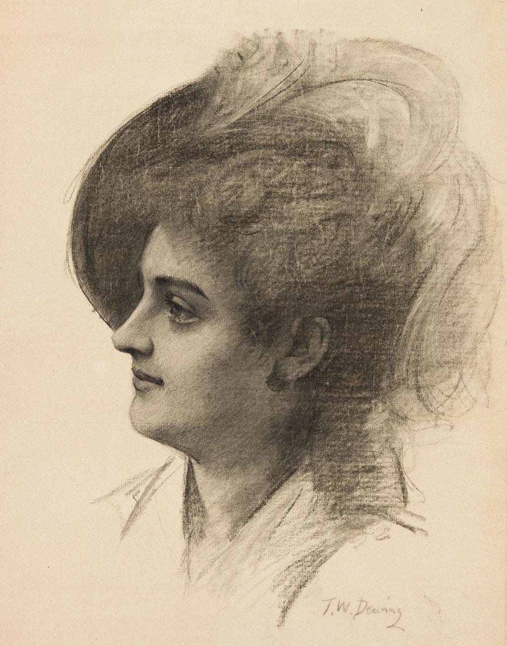 Thomas Wilmer Dewing comparable auction result: thomas wilmer dewing 1851 1938 two drawings of corinne boyd dillon