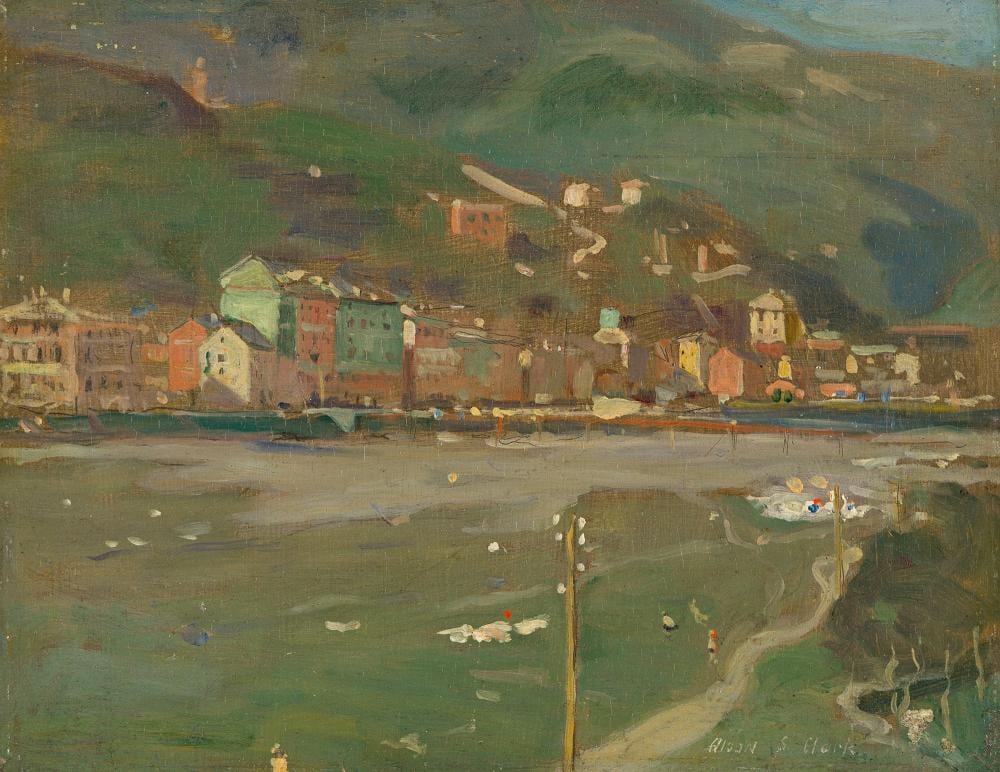 alson skinner clark 1876 1949 the nestling city genoa italy 1904 · Swann Auction Galleries · 2025-09-18 Alson Skinner Clark comparable auction result: alson skinner clark 1876 1949 the nestling city genoa italy 1904