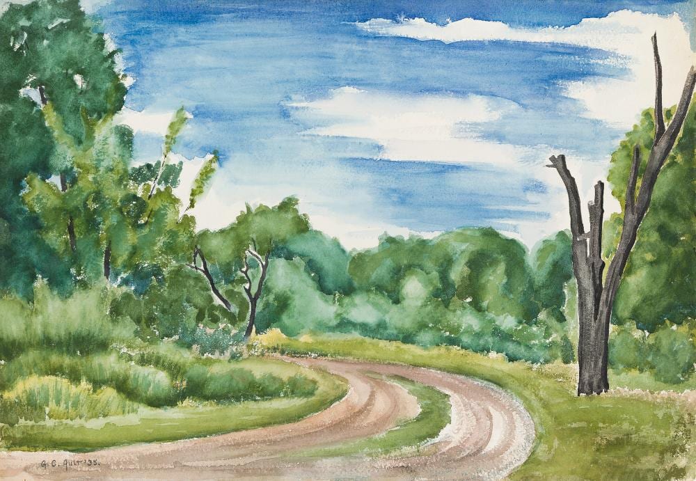 George Copeland Ault comparable auction result: george copeland ault 1891 1948 turn of the road woodstock 1935