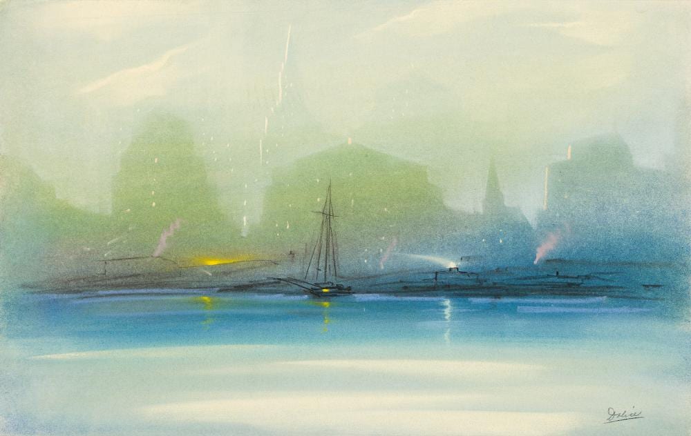 Leon Dolice comparable auction result: leon dolice 1892 1960 new york harbor
