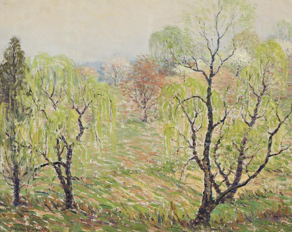 Benson Bond Moore comparable auction result: benson bond moore 1882 1974 spring meadow with willows