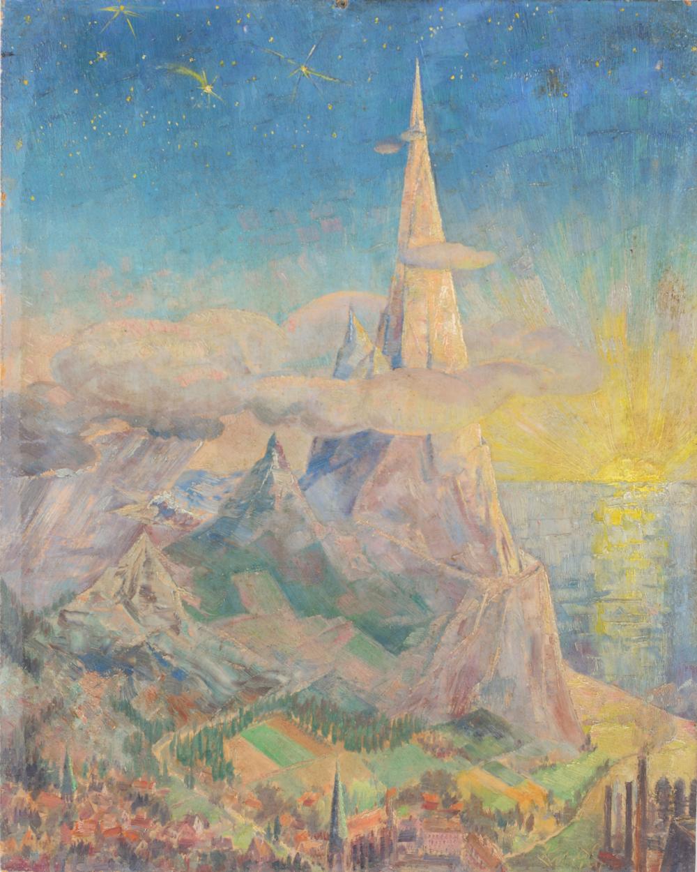 Paul Knothe comparable auction result: paul knothe das gebirge der wahrheit um 1950