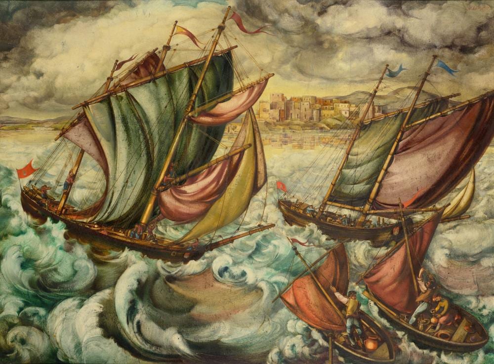 Moritz Melzer comparable auction result: moriz melzer segler im mittelmeer
