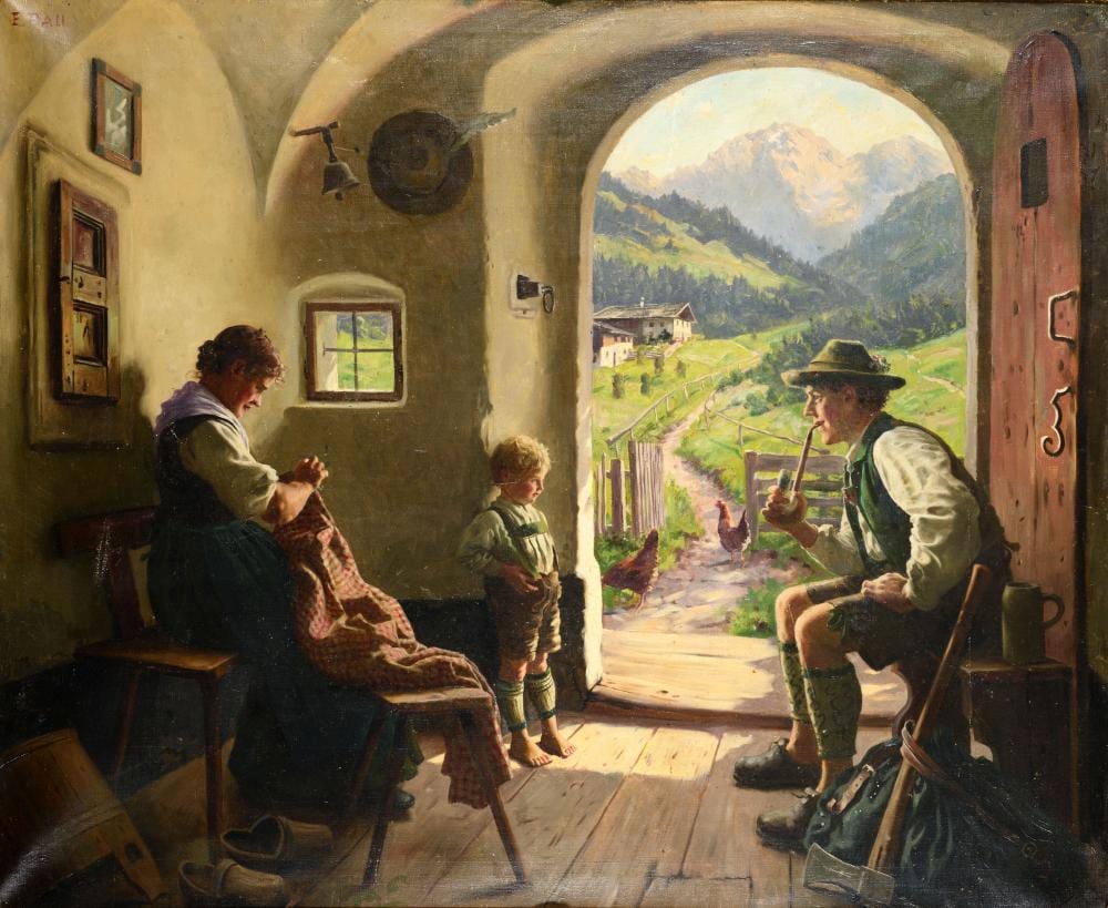 Emil Rau comparable auction result: emil rau daheim auf der alm