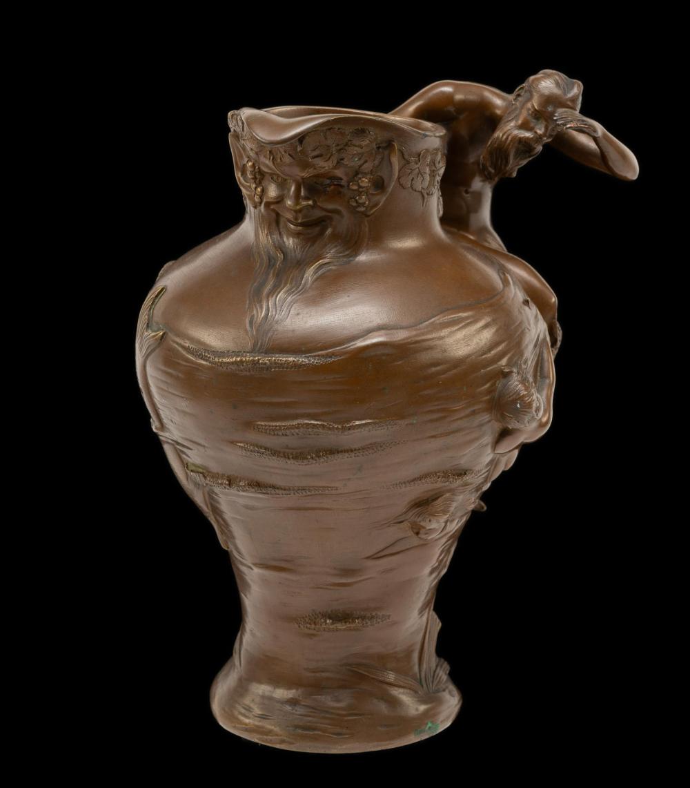 Alexandre Clerget comparable auction result: bronze art nouveau pitcher by alexandre clerget