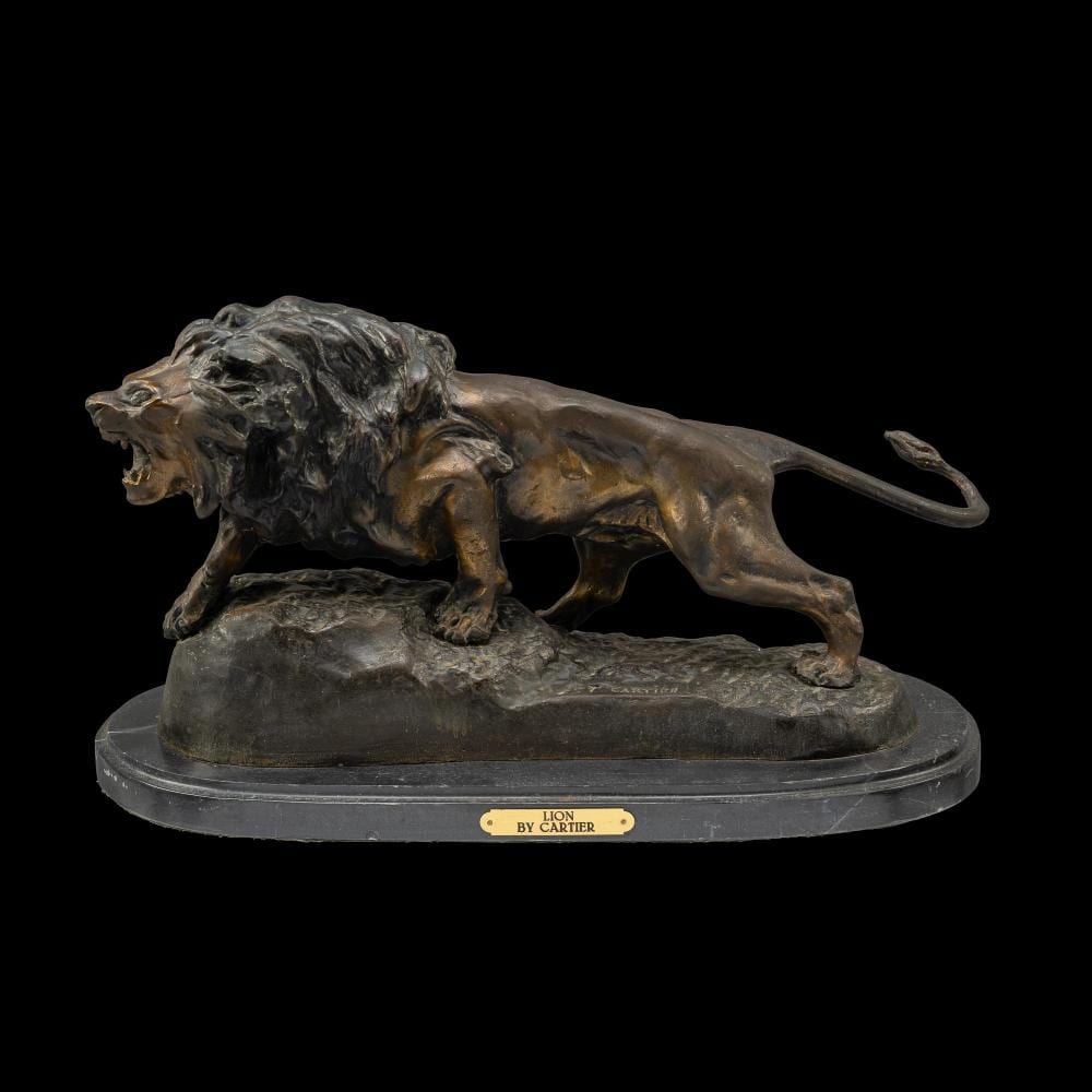 Thomas-François Cartier comparable auction result: bronze sculpture lion by thomas cartier