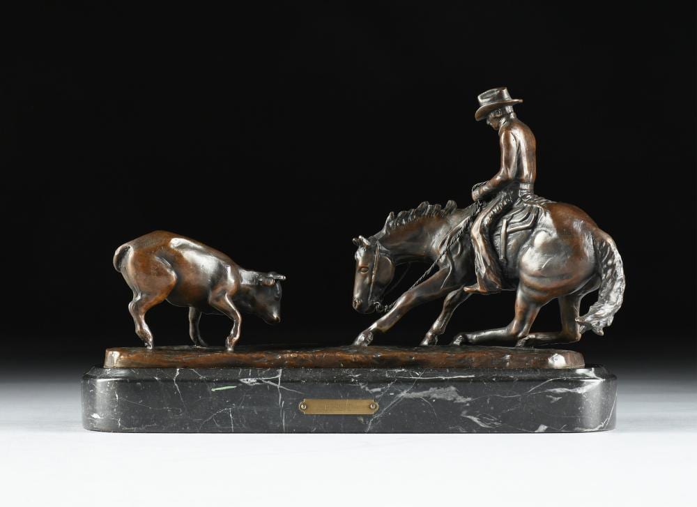 Jim Reno comparable auction result: jim reno american 1929 2008 cutting horse late 20th century 9 1 2 x 14 x 7 in 24 1 x 35 6 x 17 8 cm