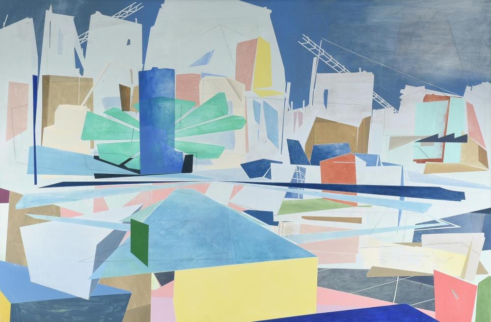 David Collins comparable auction result: david collins american texas b 1966 blue cranes 2010 46 x 70 in 116 8 x 177 8 cm frame 47 3 4 x 71 3 4 in 121 3 x 182 2 cm