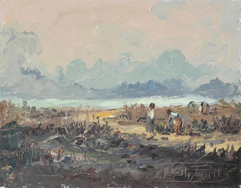 A. Kelly Pruitt comparable auction result: a kelly pruitt american 1924 2009 picking patias late 20th century 11 x 14 in 27 9 x 35 6 cm