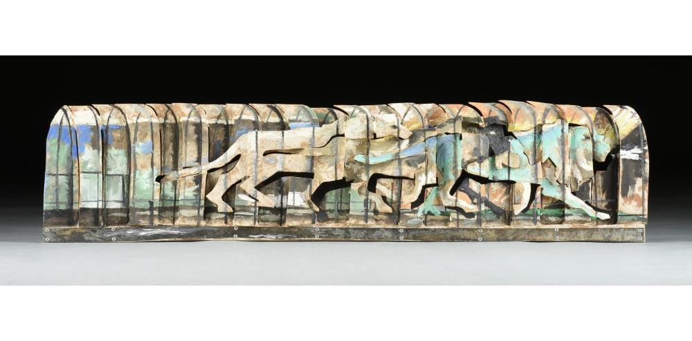 Andrés Nagel comparable auction result: andr s nagel spanish b 1947 metaphysical box xxxvii circa 1990 11 x 47 1 2 in 27 9 x 120 7 cm