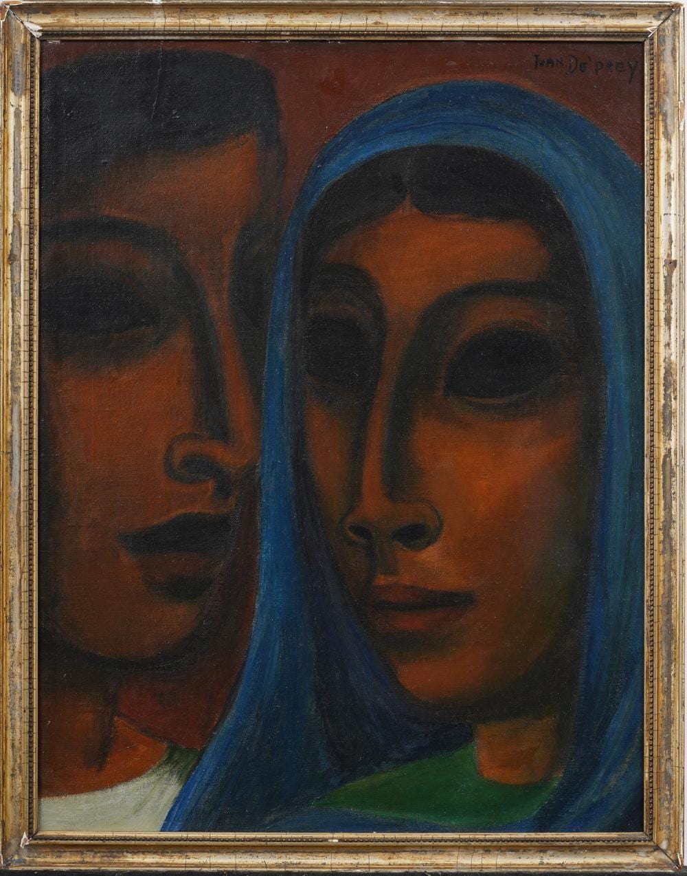 juan deprey 1904 1962 vintage puerto rican modernist portrait framed original oil painting · Curated Gallery Auctions · 2025-09-07 Juan DePrey comparable auction result: juan deprey 1904 1962 vintage puerto rican modernist portrait framed original oil painting