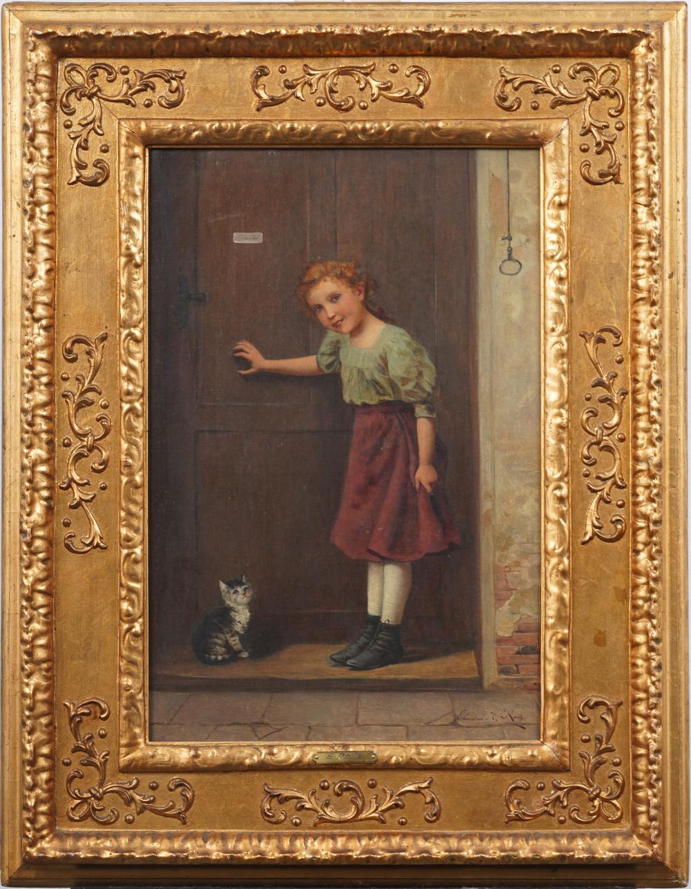 edmund adler 1876 1965 signed german realist young girl kitten portrait framed oil painting · Curated Gallery Auctions · 2025-09-07 Edmund Adler comparable auction result: edmund adler 1876 1965 signed german realist young girl kitten portrait framed oil painting