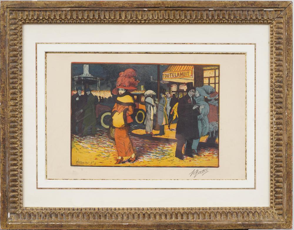 pierre gatier b 1878 1944 signed french aquatint etching belle epoque parisian street scene · Curated Gallery Auctions · 2025-09-07 Pierre Gatier comparable auction result: pierre gatier b 1878 1944 signed french aquatint etching belle epoque parisian street scene