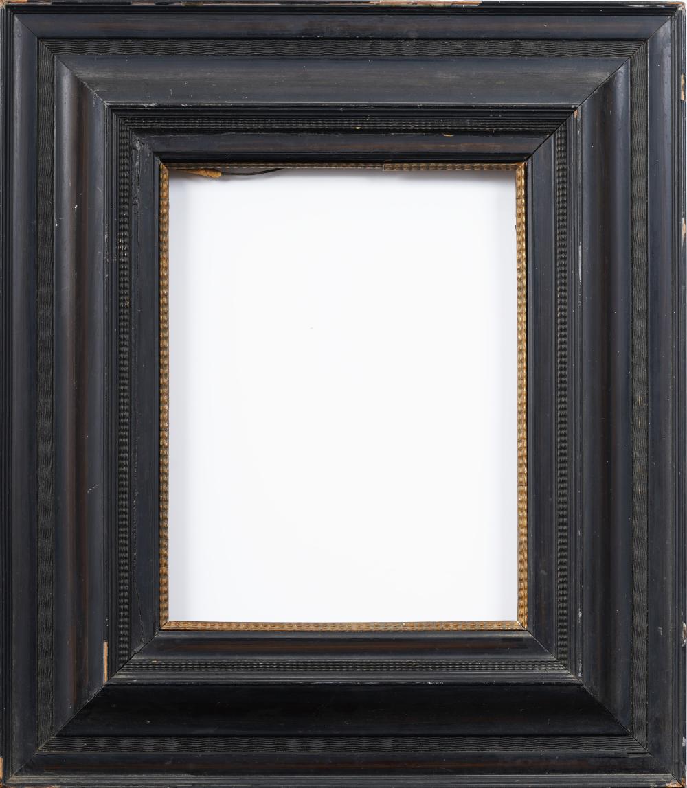 Antique American Carved Dutch Style Ebonized Wood Painting Frame Fits 16" x 13" Artwork sold by Curated Gallery Auctions, lot 405 — auction record photograph