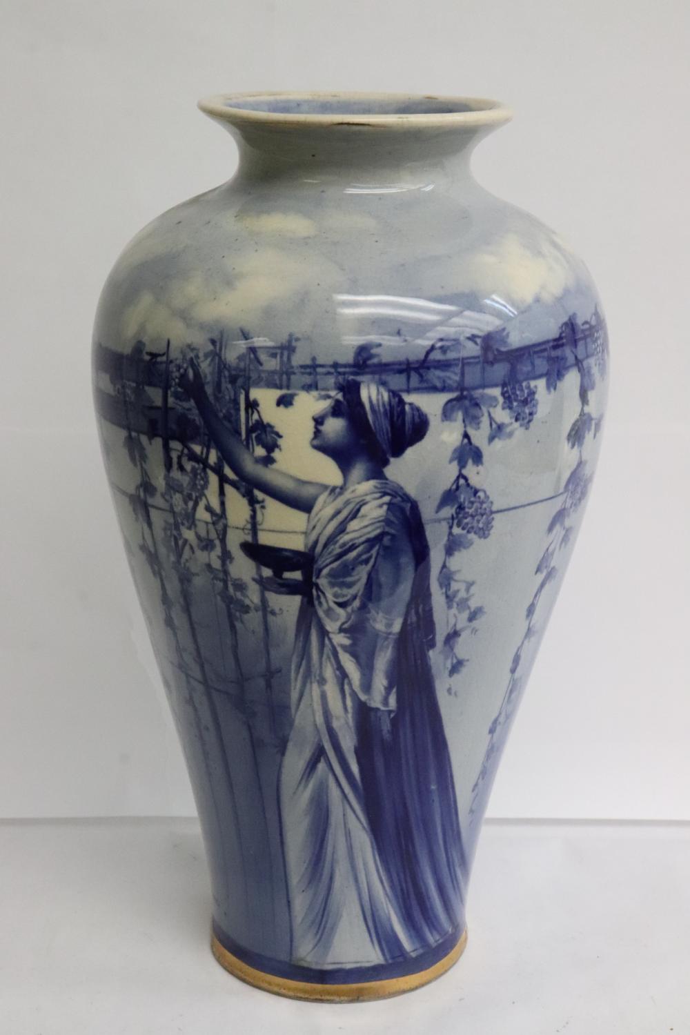 Henry Ryland comparable auction result: hand painted b w porcelain vase by henry ryland