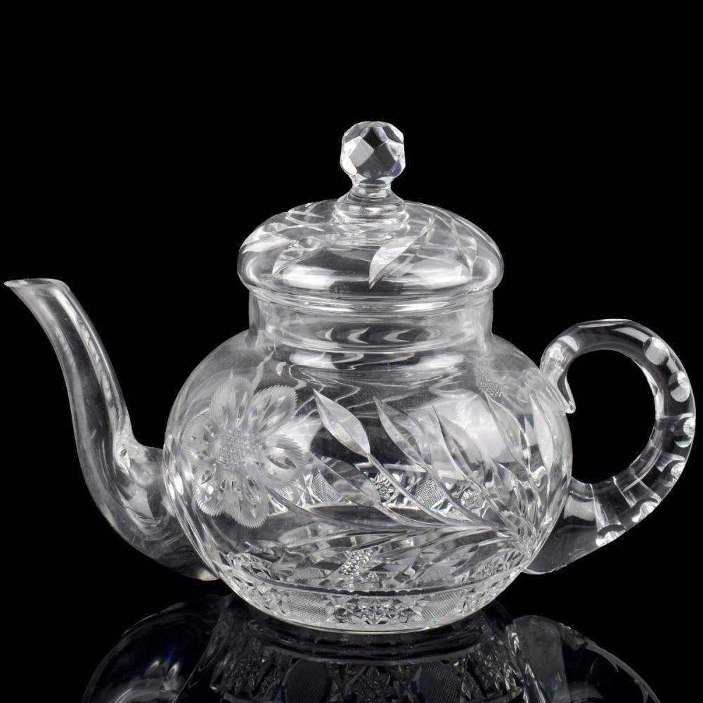 Antique Cut Glass Teapot sold by Kodner Galleries, lot 174 — auction record photograph