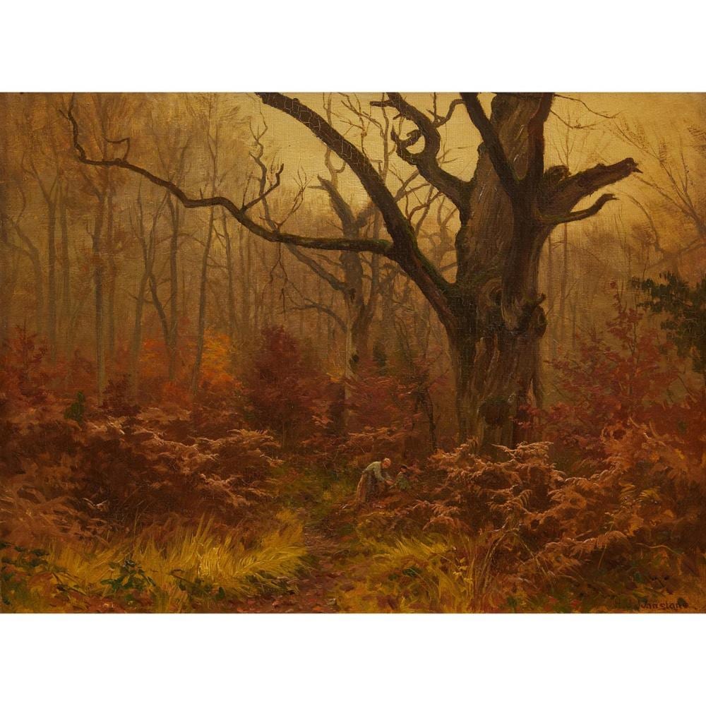 Henry James Johnstone comparable auction result: henry james johnstone 1835 1907 in the forest of fontainebleau autumn oil on canvas 26 5 x 35cm 34 5 x 43 5cm framed