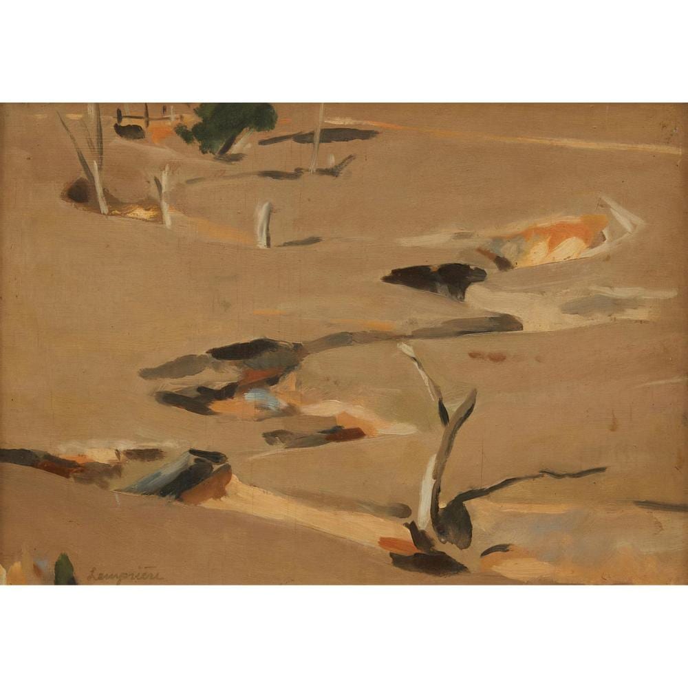 Helen Lempriere comparable auction result: helen lempriere 1907 1991 yea drought ii 1938 oil on board 27 x 38cm 36 x 47cm framed