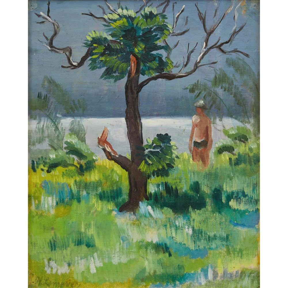 Helen Lempriere comparable auction result: helen lempriere 1907 1991 approaching storm heron island 1949 oil on board 35 5 x 28cm 45 x 38cm framed