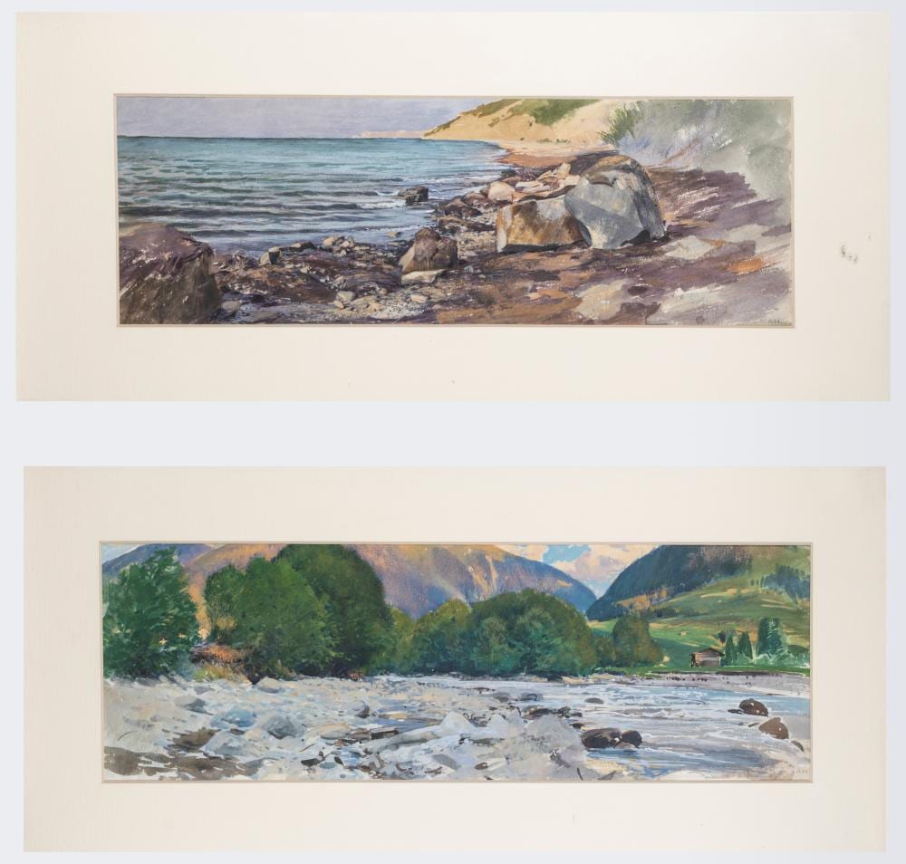 Adolf Hirémy-Hirschl comparable auction result: adolf hir my hirschl temesvar 1860 roma 1933 two watercolors on paper depicting coastal landscapes