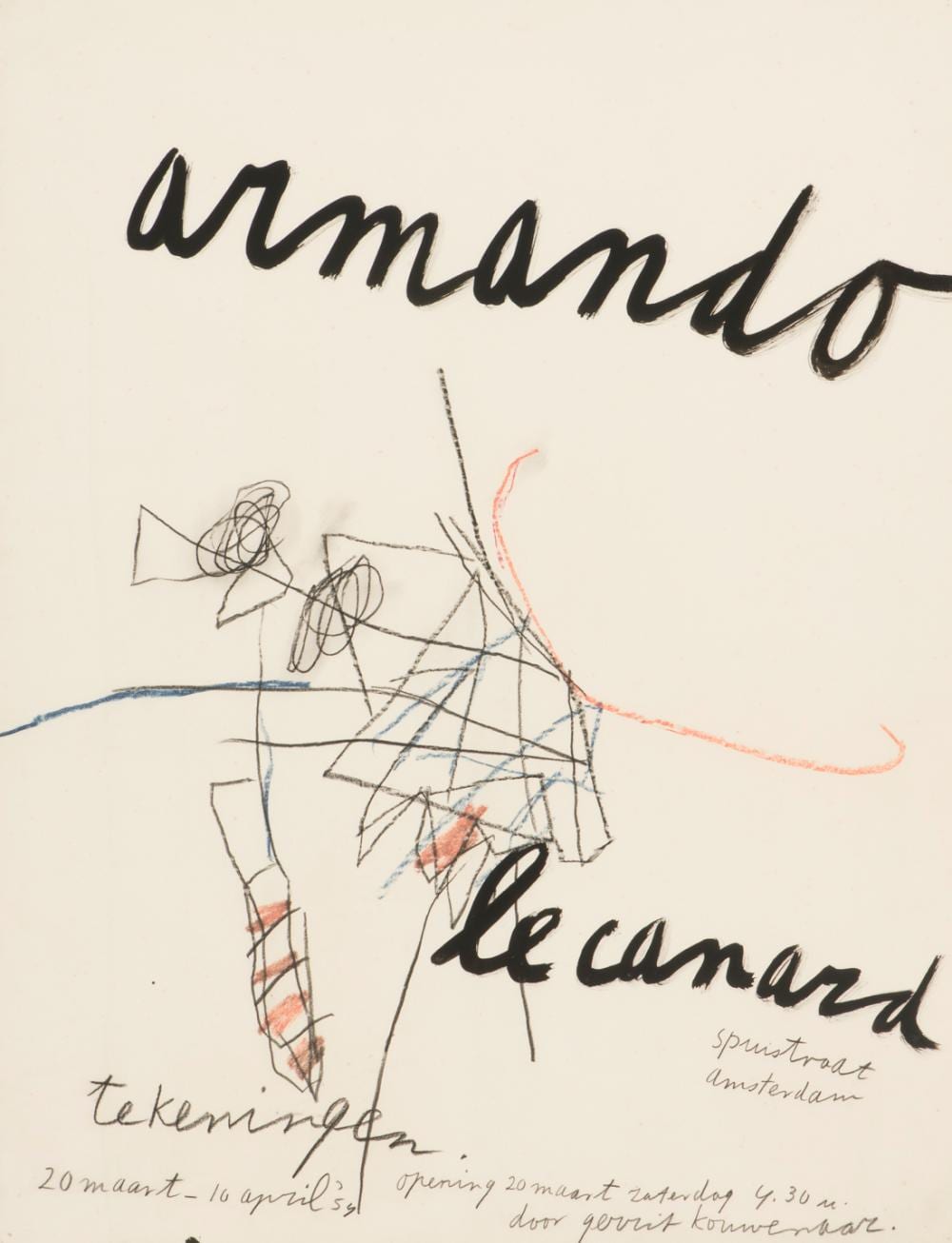 Armando comparable auction result: armando dutch 1929 2018 announcement for the armando exhibition at le canard amsterdam 1954