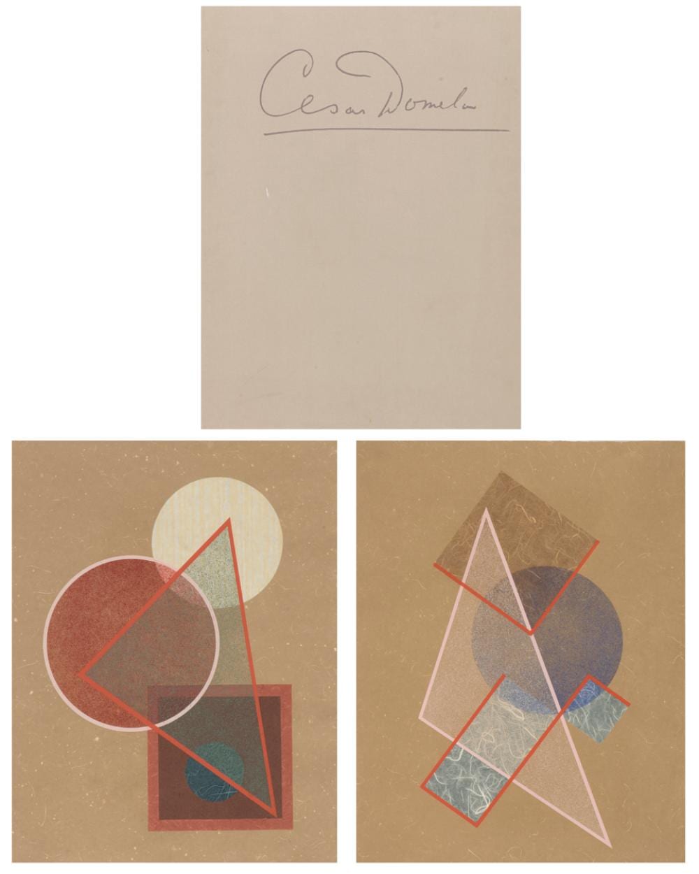 César Domela comparable auction result: c sar domela dutch french 1900 1992 triptychon 1972 1979