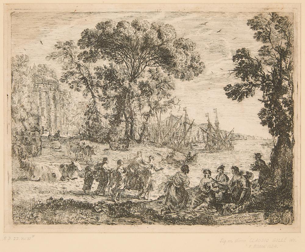 Claude Lorraine comparable auction result: claude lorraine rape of europa etching