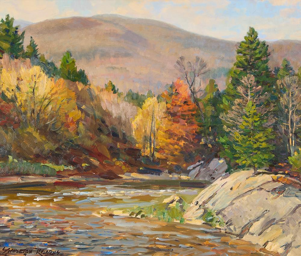 Stapleton Kearns comparable auction result: stapleton kearns trout stream landscape painting