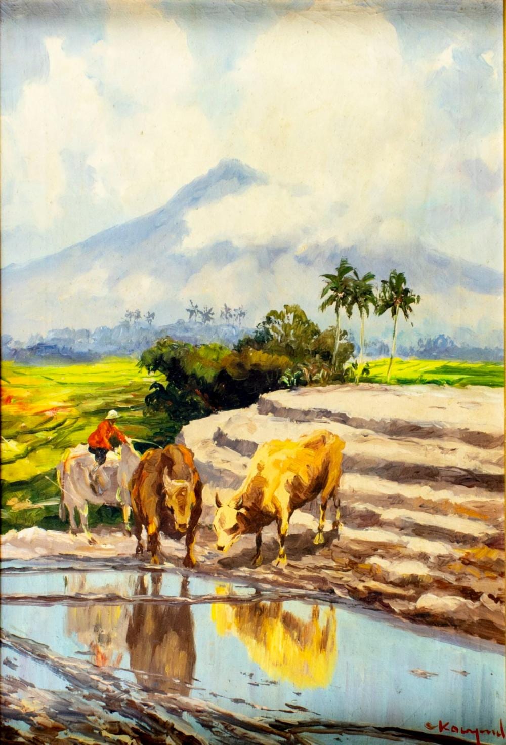 sujatno koempoel indonesia 1912 1987 oil painting · Broward Auction Gallery LLC · 2025-11-02 Sujano Koempoel comparable auction result: sujatno koempoel indonesia 1912 1987 oil painting