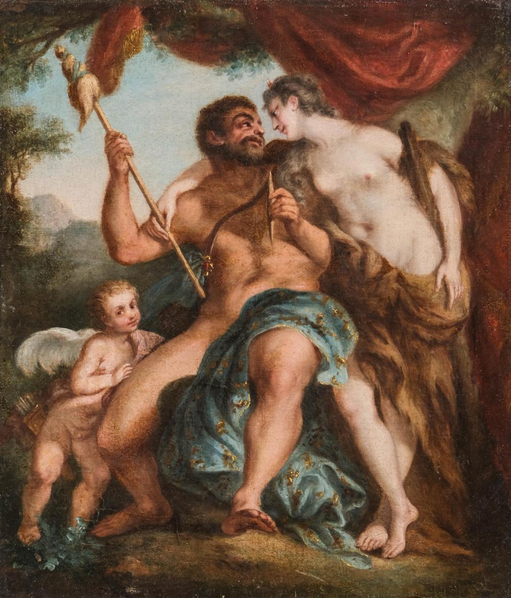 Charles de La Fosse comparable auction result: charles de la fosse french hercules and omphale oil painting early 18th c signed on stretcher