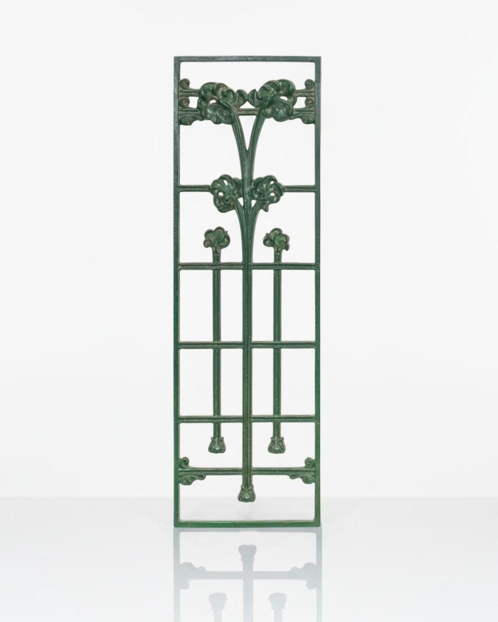 Hector Guimard & Saint Dizier Foundry, Art Nouveau Green Lacquered Cast Iron Window Panel, Circa 1900 sold by Collective Hudson, LLC, lot 347 — auction record photograph