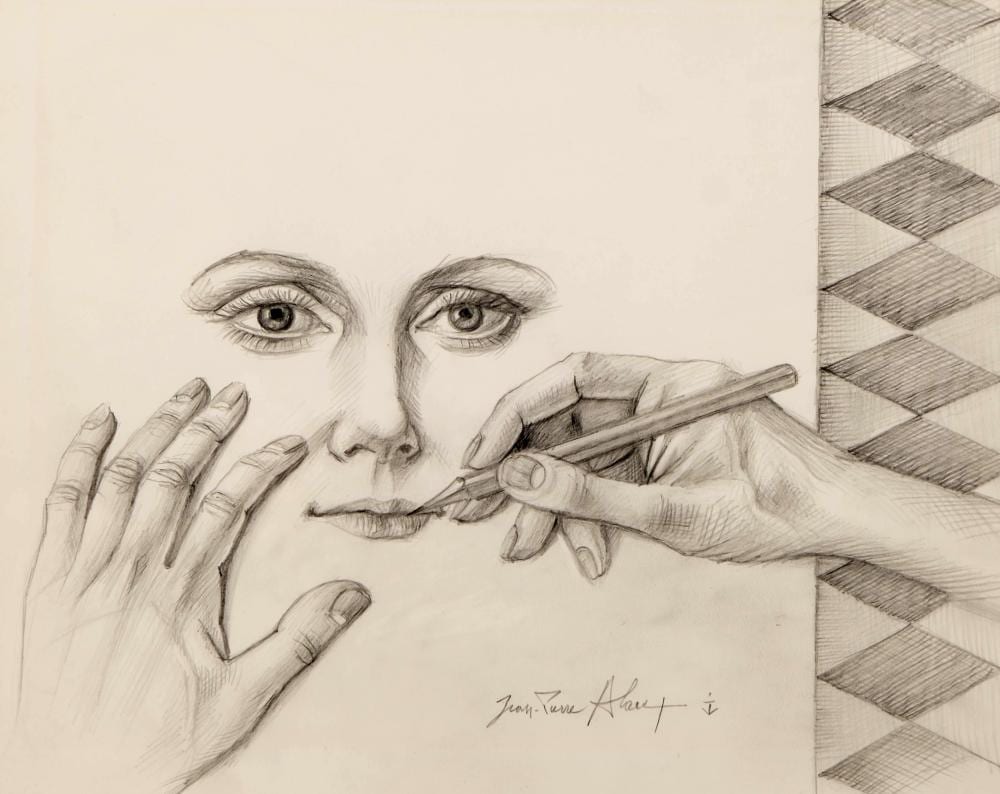 Jean-Pierre (2) Alaux comparable auction result: jean pierre alaux face sketch signed graphite drawing
