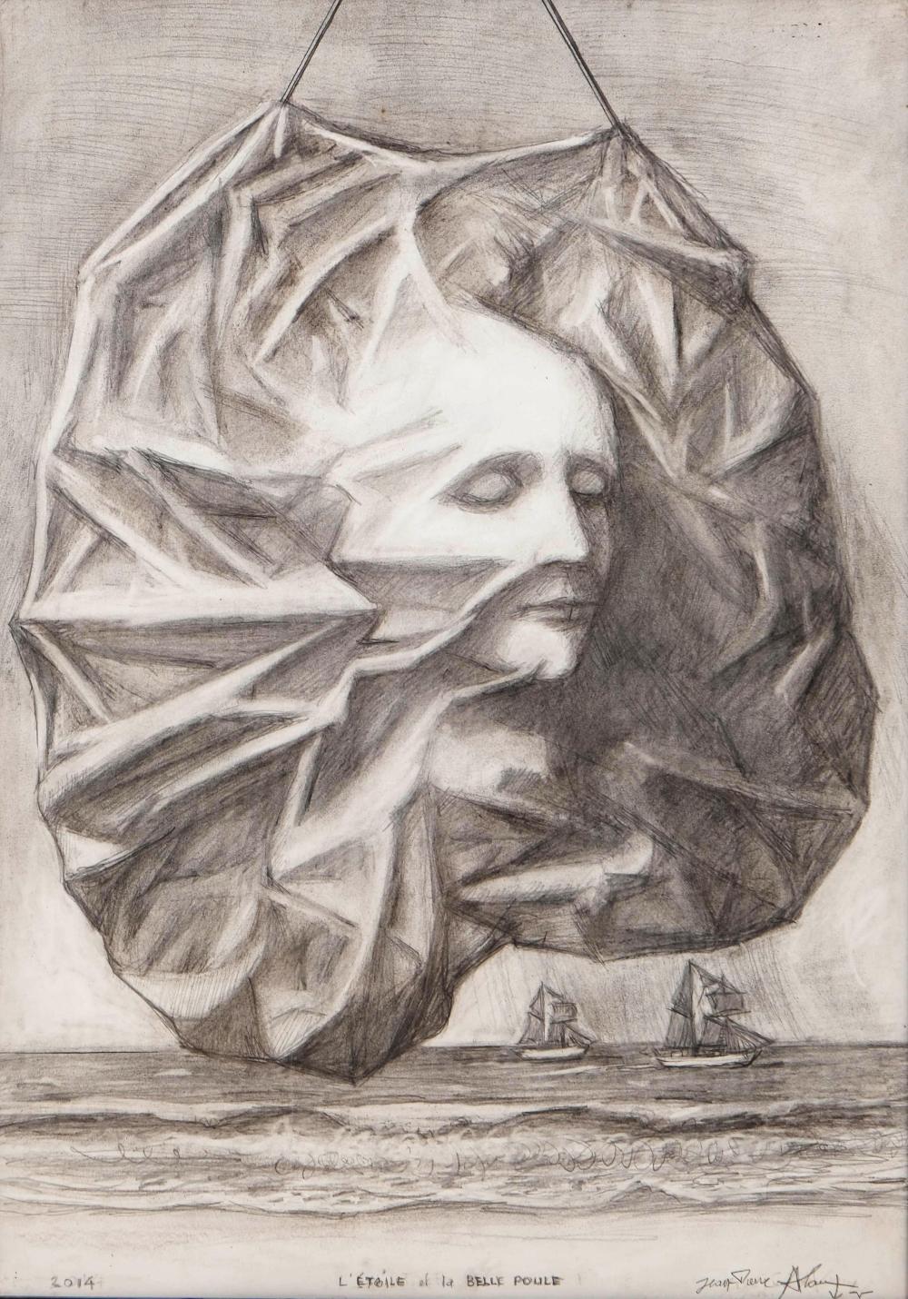 Jean-Pierre (2) Alaux comparable auction result: jean pierre alaux signed the star and the beautiful hen 2014 graphite drawing on paper