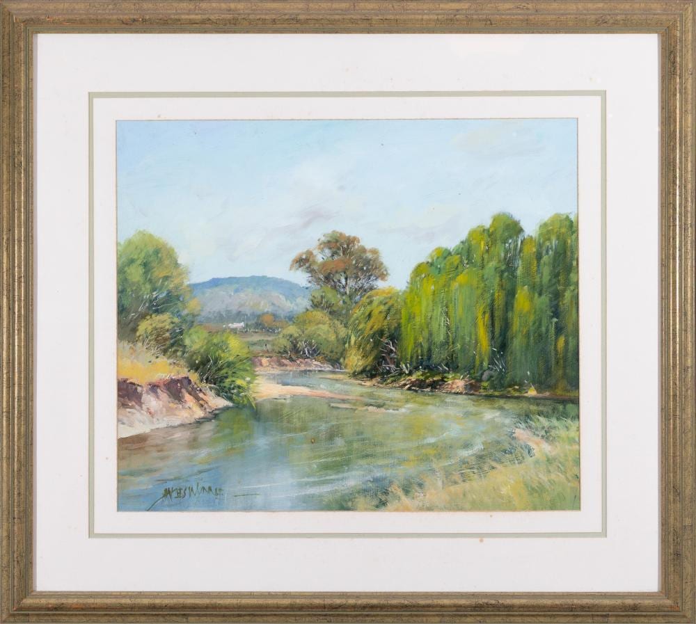 James Wynne comparable auction result: james wynne australian 1944 the river bend bathurst oil 46 x 54 frame size 73 x 82cm