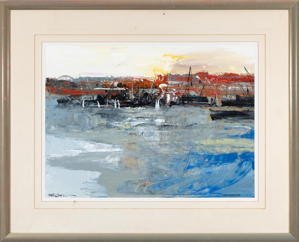 patrick carroll sydney harbour dusk acrylic on paper 53 x 74cm frame size 86 x 107cm · Lawsons · 2025-09-12 Patrick Carroll comparable auction result: patrick carroll sydney harbour dusk acrylic on paper 53 x 74cm frame size 86 x 107cm