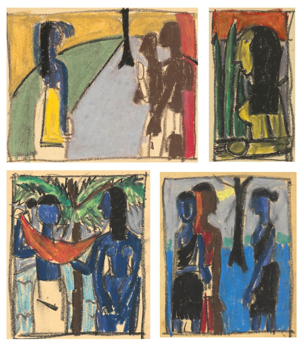 Biren De comparable auction result: biren de 1926 2011 untitled pastel on paper4 x 2 3 8 in 11 4 x 6 cm