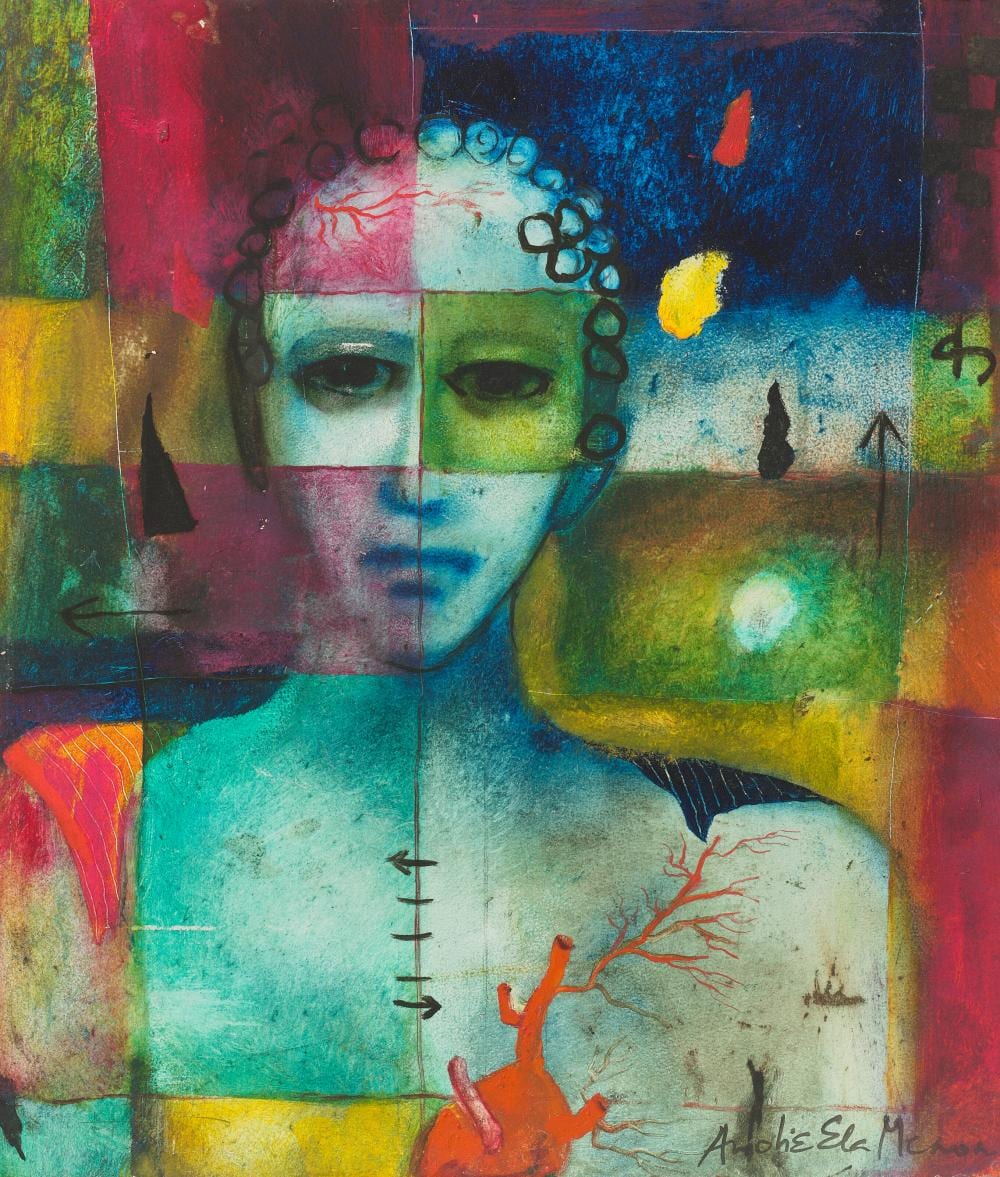 anjolie ela menon b 1940 man from lalpukur oil on board21 x 18 in 53 · Christie's · 2025-09-17 Anjolie Menon comparable auction result: anjolie ela menon b 1940 man from lalpukur oil on board21 x 18 in 53