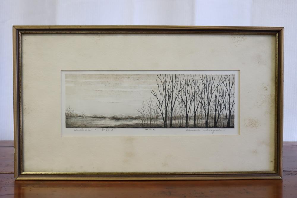 Akemi Inagaki comparable auction result: akemi inagaki tokyo 1933 woodblock stillness 73 100 signed in pencil lower right approx 27cm h x 47cm w