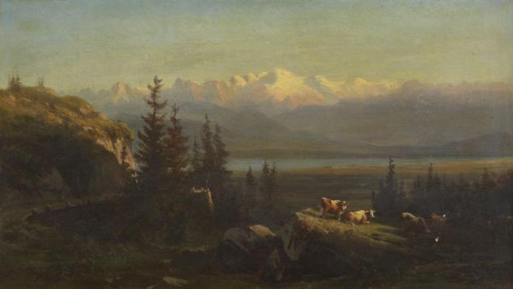François Diday comparable auction result: fran ois diday 1802 1877 vue de la cha ne du mont blanc depuis la faucill