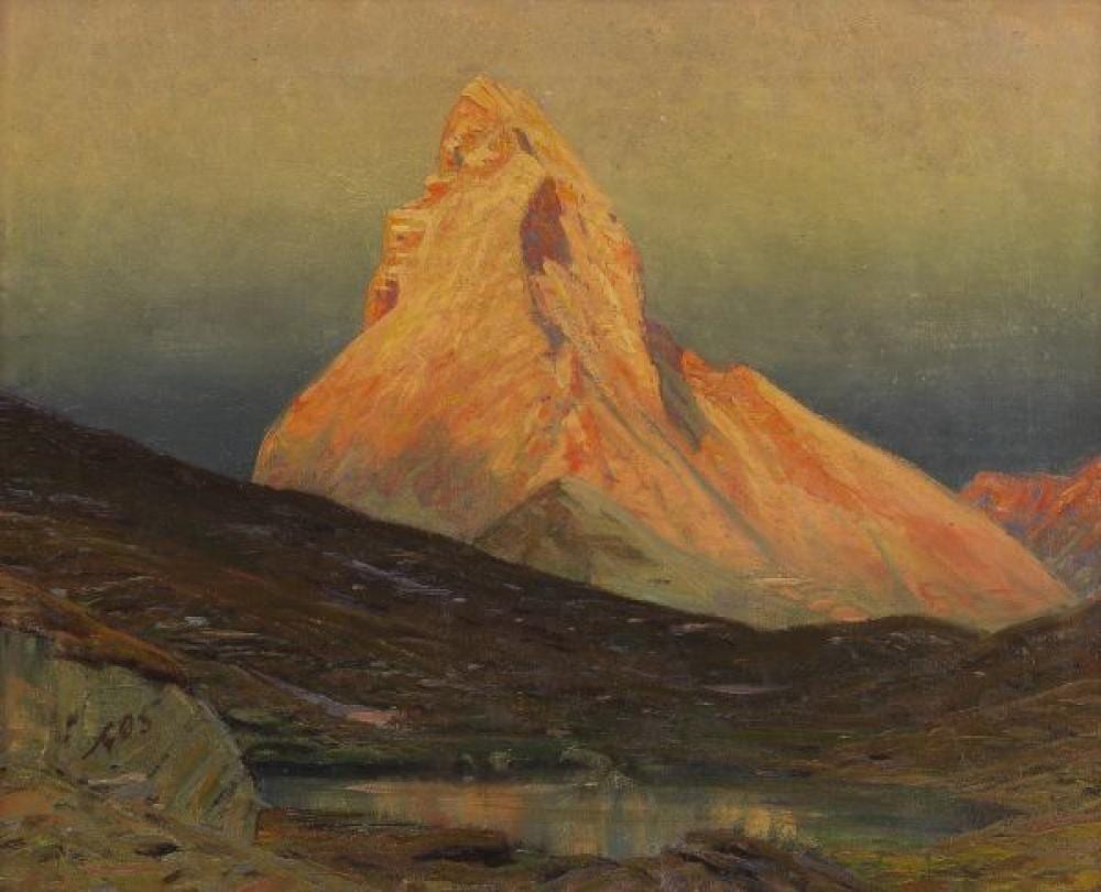 Albert Gos comparable auction result: albert gos 1852 1942 le cervin huile sur toile sign e 55x46 cm