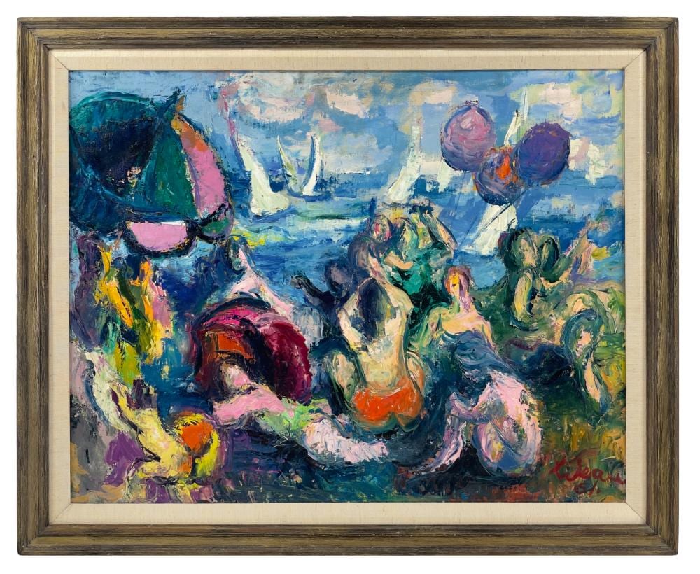 Gustav Likan comparable auction result: gustav likan sunday afternoon oil on board