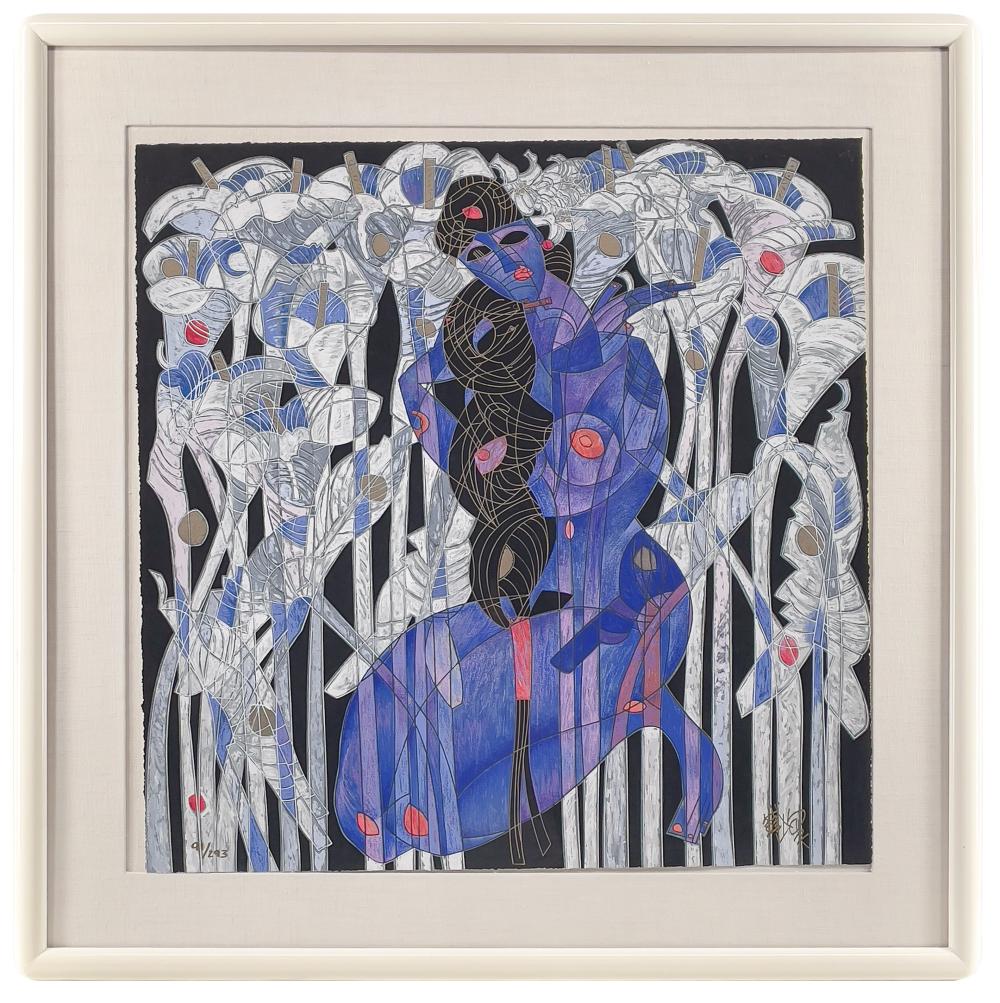 JIANG TIEFENG "CALLA LILIES" SERIGRAPH sold by Bradford's, lot 5313 — auction record photograph