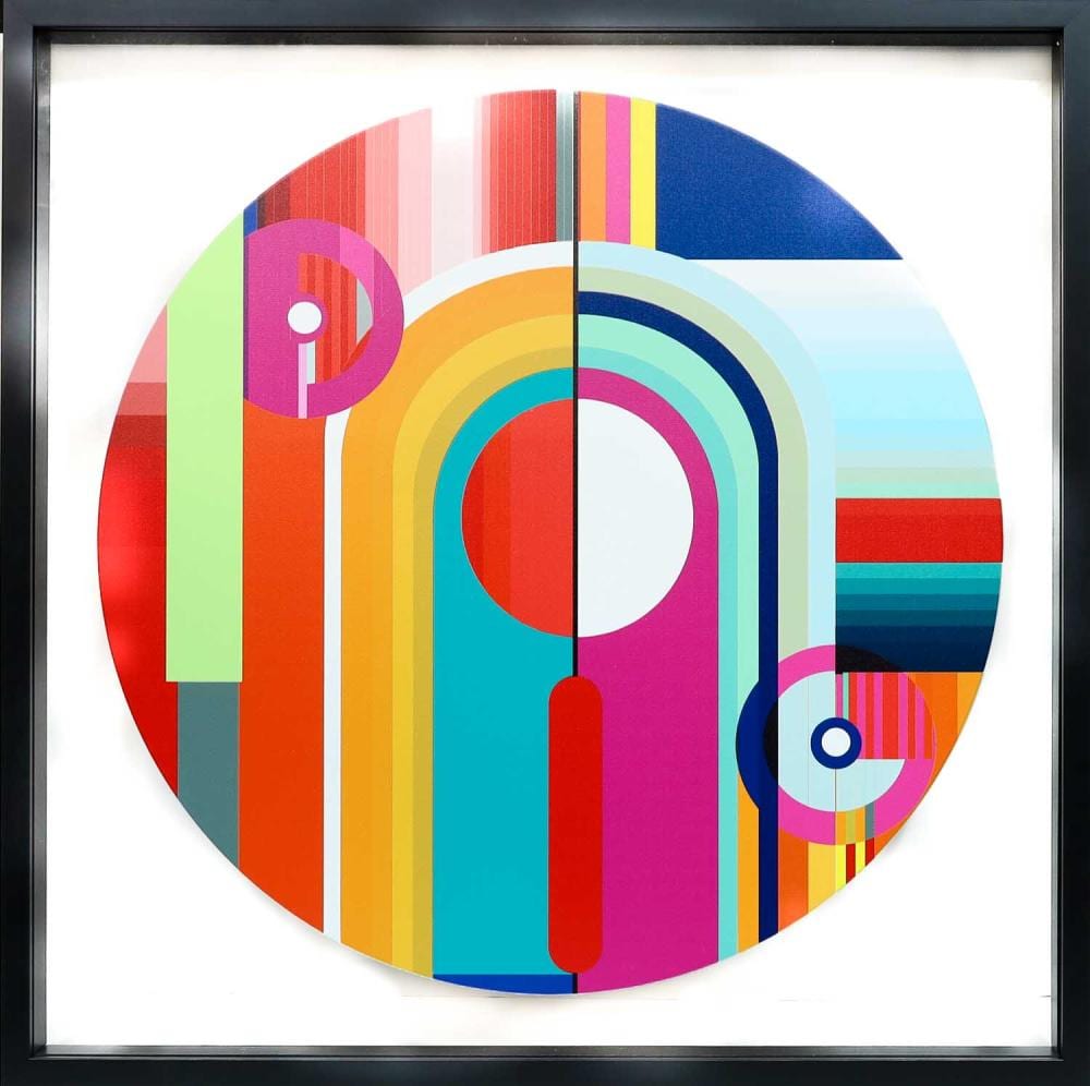 Yasmin Golder comparable auction result: yasmin golder spectrum mixed media on clear perspex 74cm x 74cm