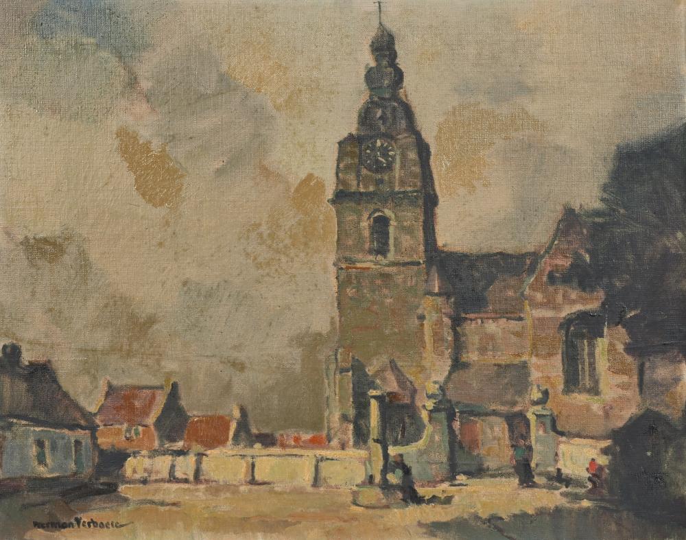 Herman Verbaere comparable auction result: herman verbaere 1906 1993 oil on canvas panel mespelaere signed