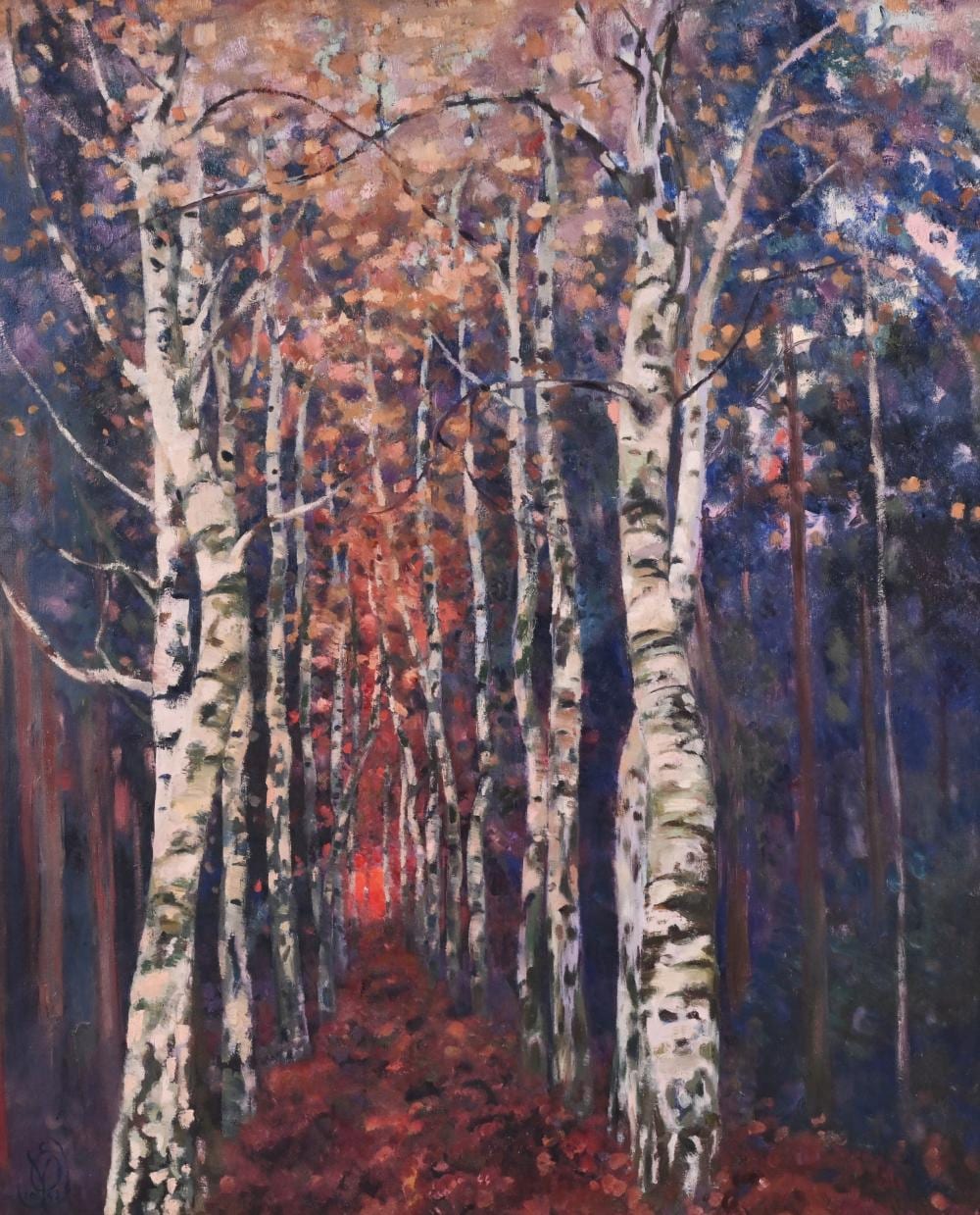 Edmond Verstraeten comparable auction result: edmond verstraeten 1870 1956 oil on canvas red birch avenue signed