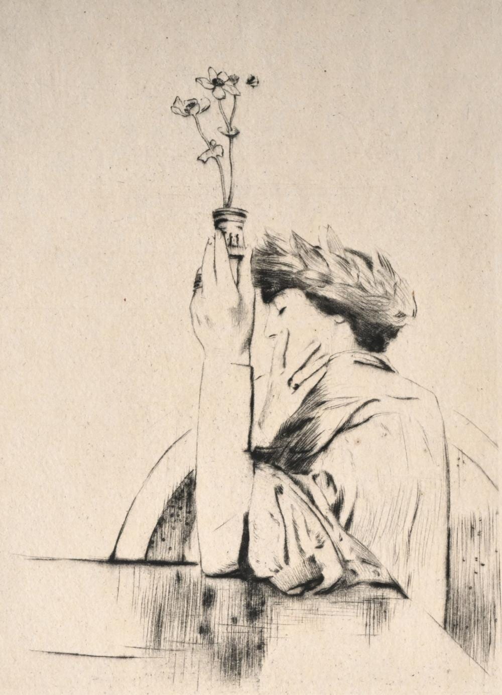 Fernand Khnopff comparable auction result: fernand khnopff 1858 1921 etching une geste d offrande