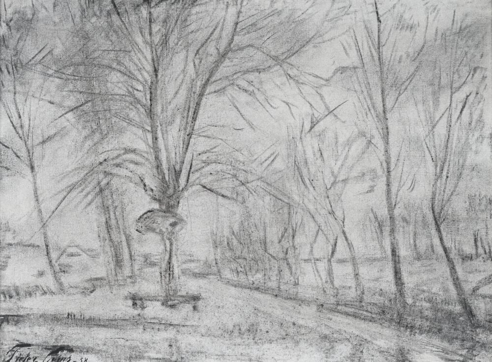 Pieter Gorus comparable auction result: pieter gorus 1881 1941 pencil drawing landscape with trees signed