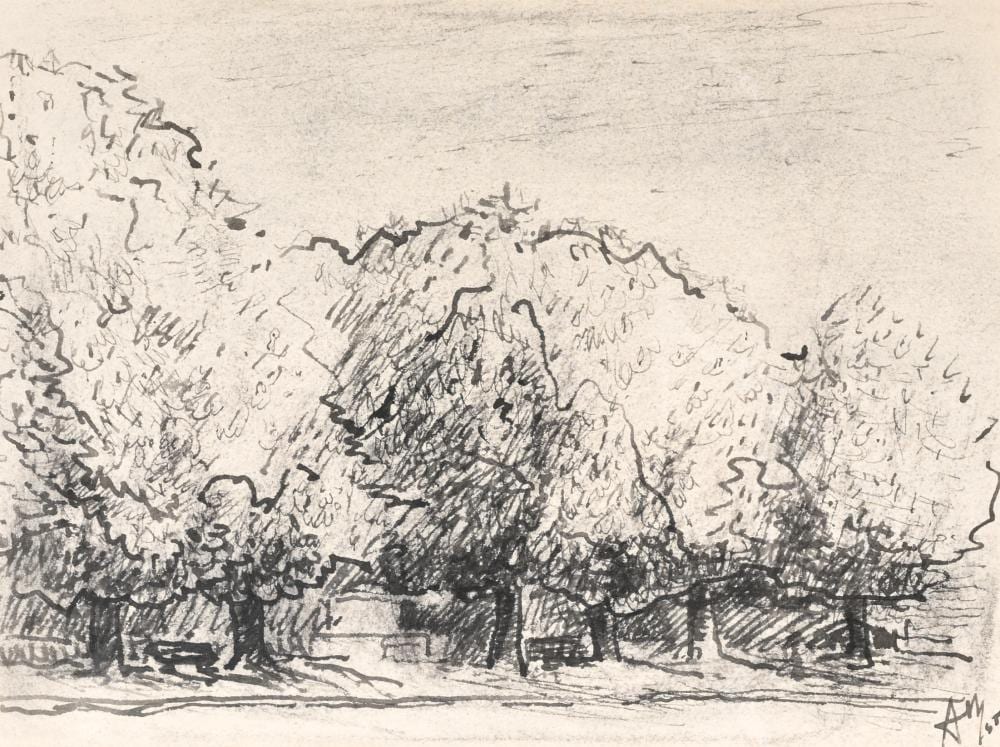 Antoine Mortier comparable auction result: antoine mortier 1908 1999 pen drawing in indian ink trees 1945 signed